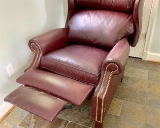 Hancock & Moore Leather recliner with nail head trim