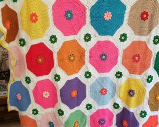 many colorful afghans