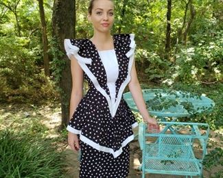 Emily modeling a few of our vintage dresses. Modern Size 4