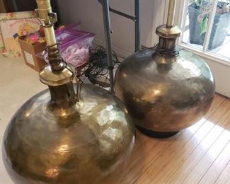 brass mid century lamps