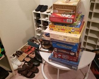 games, clothes, books, furniture..office is overflowing