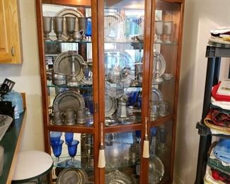 Pewter and cobalt glass