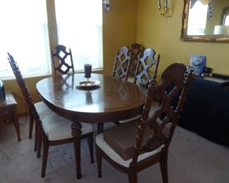 circa 70's formal dining set 6 chairs