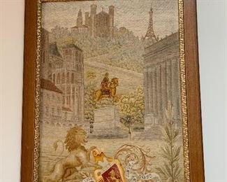 Antique Petitpoint Needlework Picture