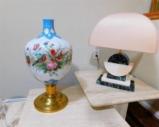 HUGE Hand Painted Glass Vase