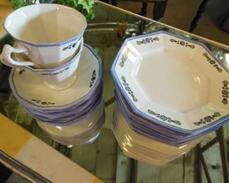 Limoge Desert and Coffee and Serving Tray. 25 Pieces