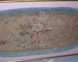 Antique Aubusson Tapestry Probably From Antique French Loveseat