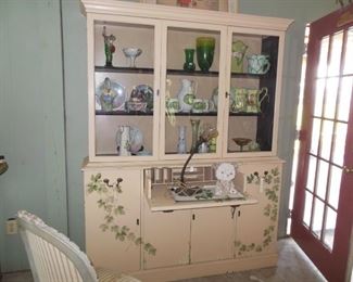 Painted China With Fall Front Desk and Bubble Glass in The Doors.