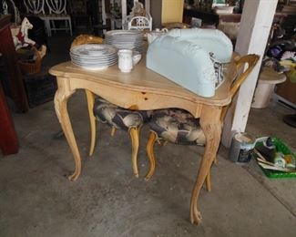 Pair of Victorian Side Chairs, Tufted Seats in Brunchwig et Fils Fabric