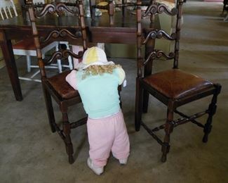 Baby Jane in Timeout and Four Fab French Chairs With Leather Seats