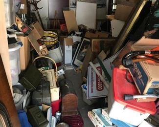 Storage room filled with more antique tools