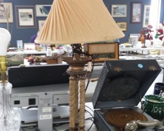 Lamp and old fashioned record player