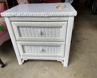 Vintage Wicker by Henry Link, bedside chest- 3 matching pieces