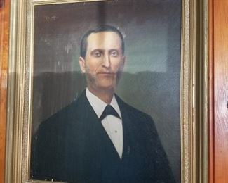 19th Century Oil painting and frame.