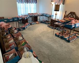 Entire room full of Madame Alexander Dolls - All are mint in original boxes with ID cards ect.