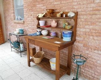 garden items, Cedar potting bench, etc.