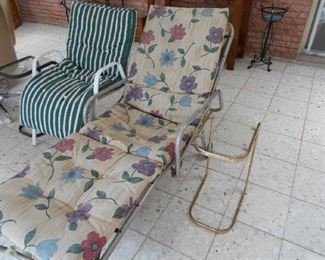 lounger, chair, small side tables