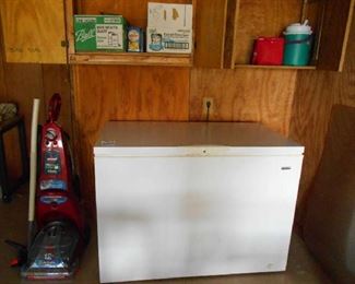 Kenmore freezer chest, carpet cleaner, canning items