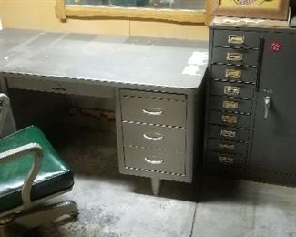 Nice mid century industrial desk and chair