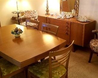 Mid Century Dining table and 6 chairs