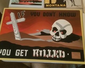 Some very cool vintage silk screen advertising and posters...circa 1940s and 50's.