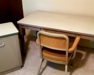 Nice McDowell mid century desk and chair with side cabinet