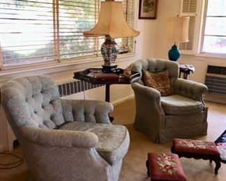 Chairs, foot stools & lighting