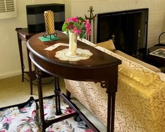 Demi-lune console table