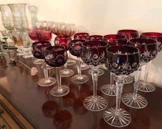 Bohemian glass wine glasses