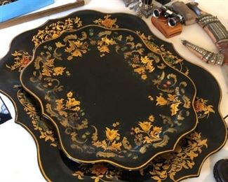 Vintage tin tole trays