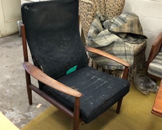 Grete Jalk teak Danish armchair - original fabric