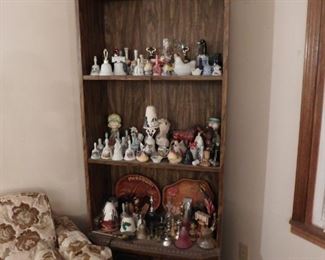 decorative book shelf and more bells