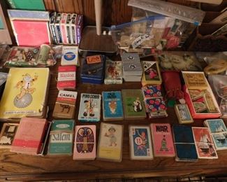 vintage playing cards kids, old maid, cigarette advertising