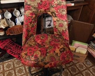 vintage floral bar stool