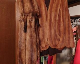 mink stole and full mink scarf