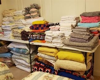 Linens, towels and Blankets(some unopened)