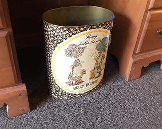 Holly Hobbie vintage trash can