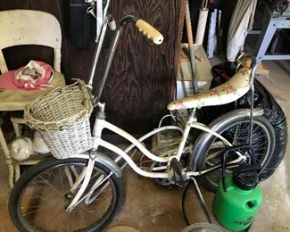 1960’s banana seat bike complete with basket - just awesome!