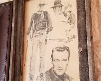 John Wayne sketched art