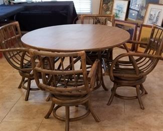 Great Mid Century Rattan table & bucket chairs (We DO have the cushions for this ! :) )