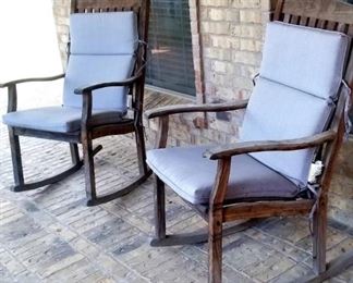 Wooden outdoor rocking chairs