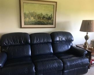 Leather reclining sofa in nice shape