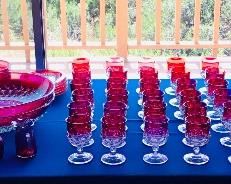 Amazing collection of Cherry Depression Glass! Passed down through generations.