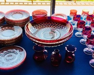 Amazing collection of Cherry Depression Glass! Passed down through generations.