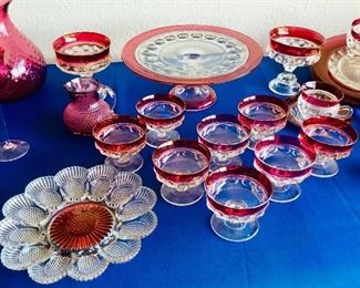 Amazing collection of Cherry Depression Glass! Passed down through generations.