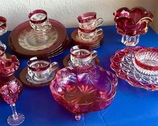 Amazing collection of Cherry Depression Glass! Passed down through generations.