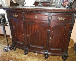 Fabulous Mahogany Buffet is just amazing.  Right door needs hinge attached, but it is a lovely piece overall