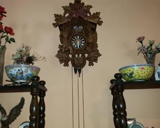 Vintage German Cuckoo Clock.  Looks to be in pretty good condition though not perfect.  Notice marking on the side.