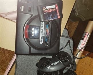 Vintage Sega Genesis working unit and 2 cartridges