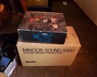 Amazing vintage Minolta video camera and reel to reel movie projector